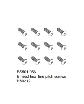 B head hex fine pitch screws HM4x12