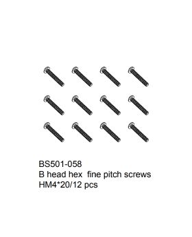 B head hex fine pitch screws HM4x20 12pcs