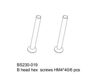 Flat head hex screws HM4x40 6 pcs