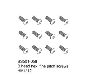 B head hex fine pitch screws HM4x12