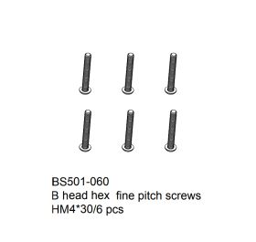 B head hex fine pitch screws HM4x30 6 pcs
