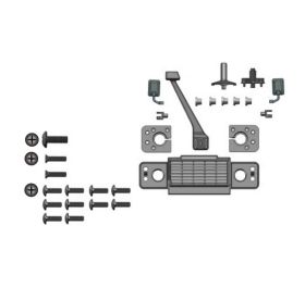 A. Snorkel
B. Light Mount
C. Front Grill Set
D. Rear-view Mirrors
E. Spare Wheel stand